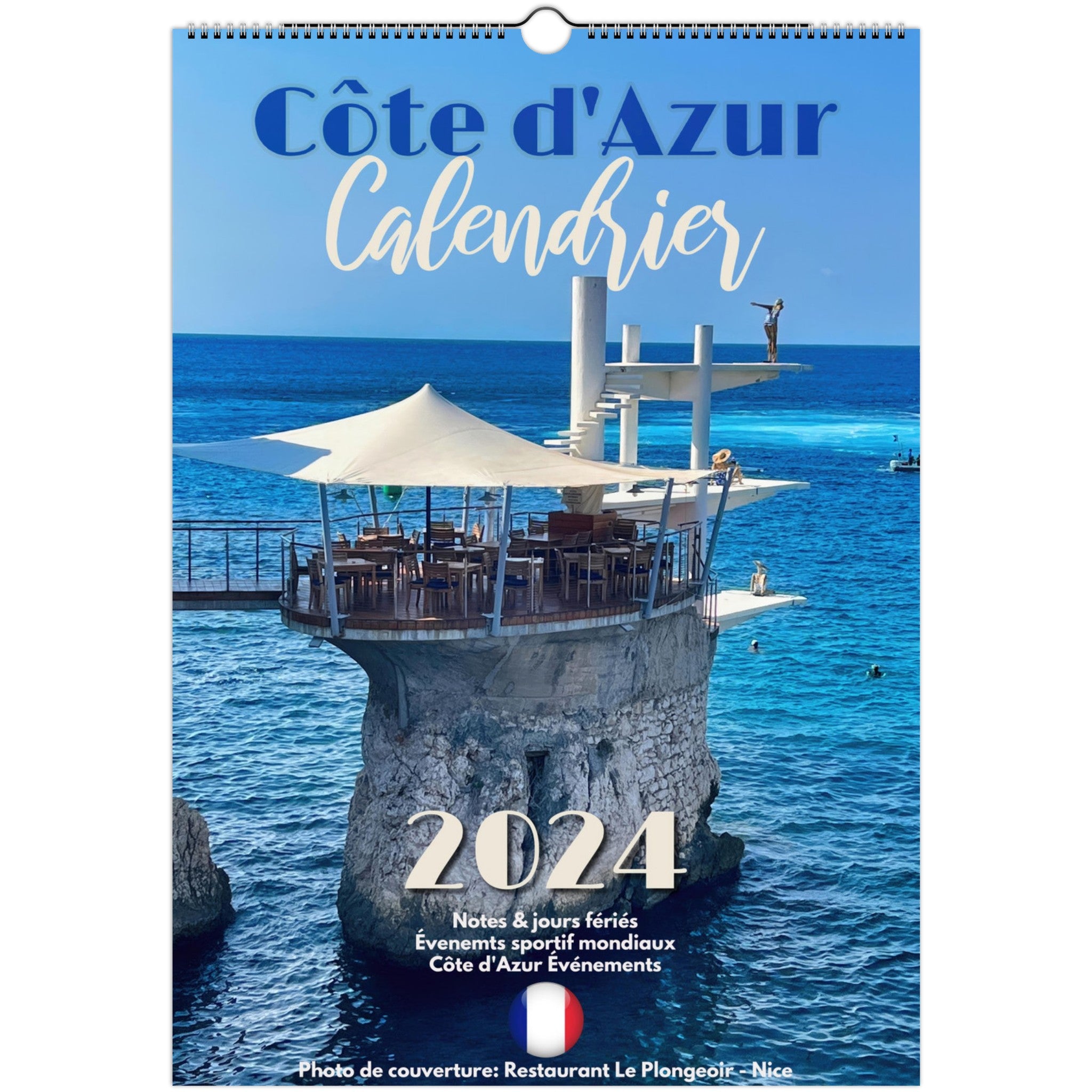 French Cote d'Azur 2024 wall calendar (A3-french)